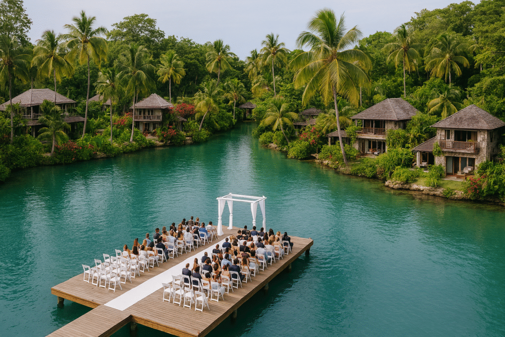 Intimate Jamaica destination wedding at GoldenEye lagoon and private villas
