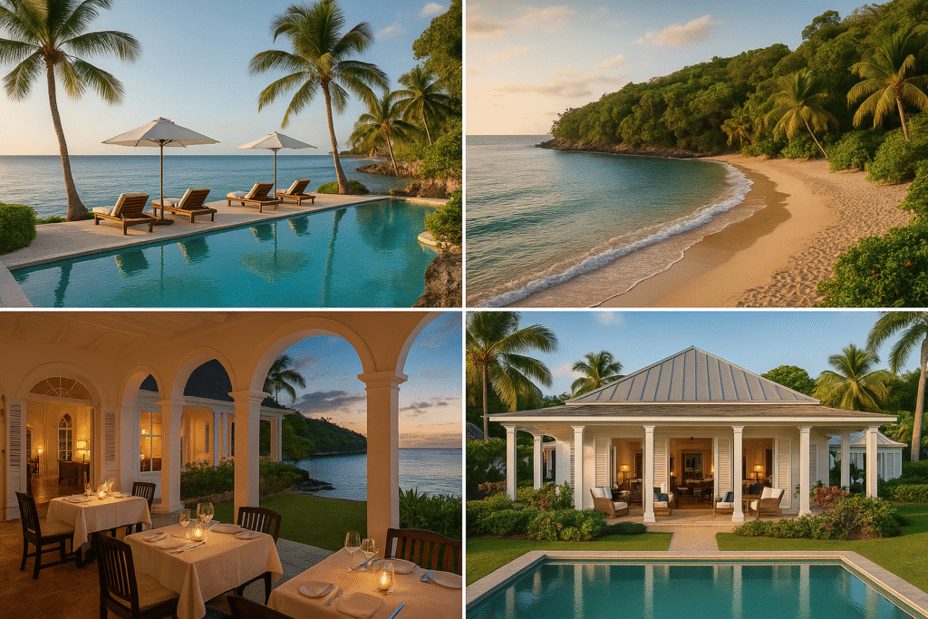 Round Hill Hotel Montego Bay, a timeless choice among Jamaica honeymoon resorts for luxury and romance.