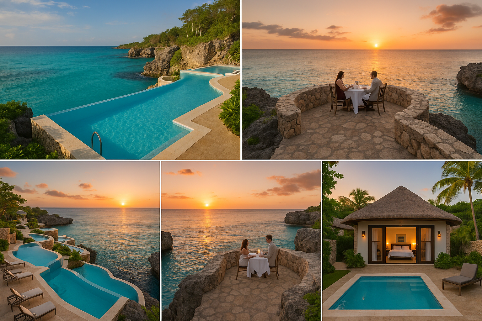 The Cliff Hotel Negril, one of the top honeymoon places in Jamaica with breathtaking views and romantic escapes.