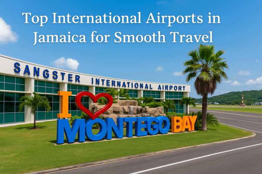 Sangster International Airport MBJ in Montego Bay with blog title Top International Airports in Jamaica for Smooth Travel.