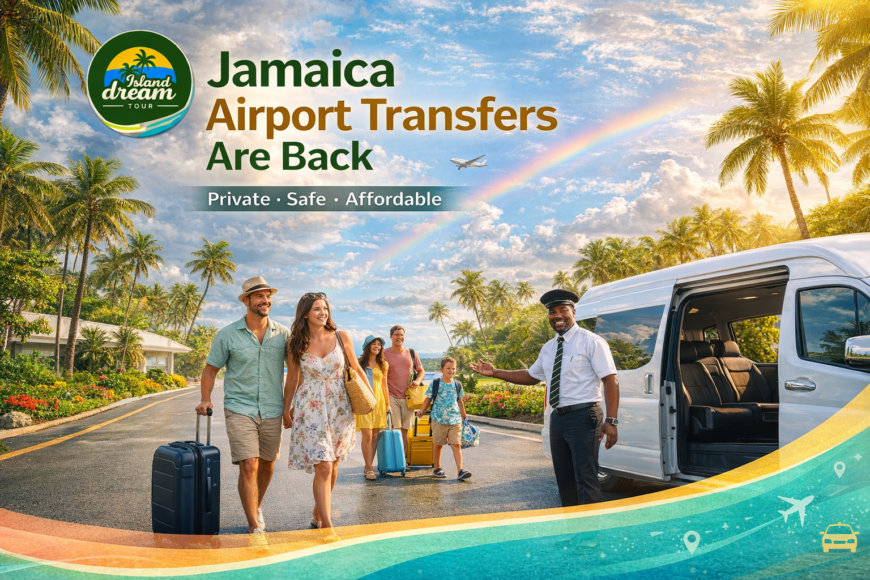 Island Dream Tour private Jamaica airport taxi welcoming travelers at MBJ after Hurricane Melissa recovery