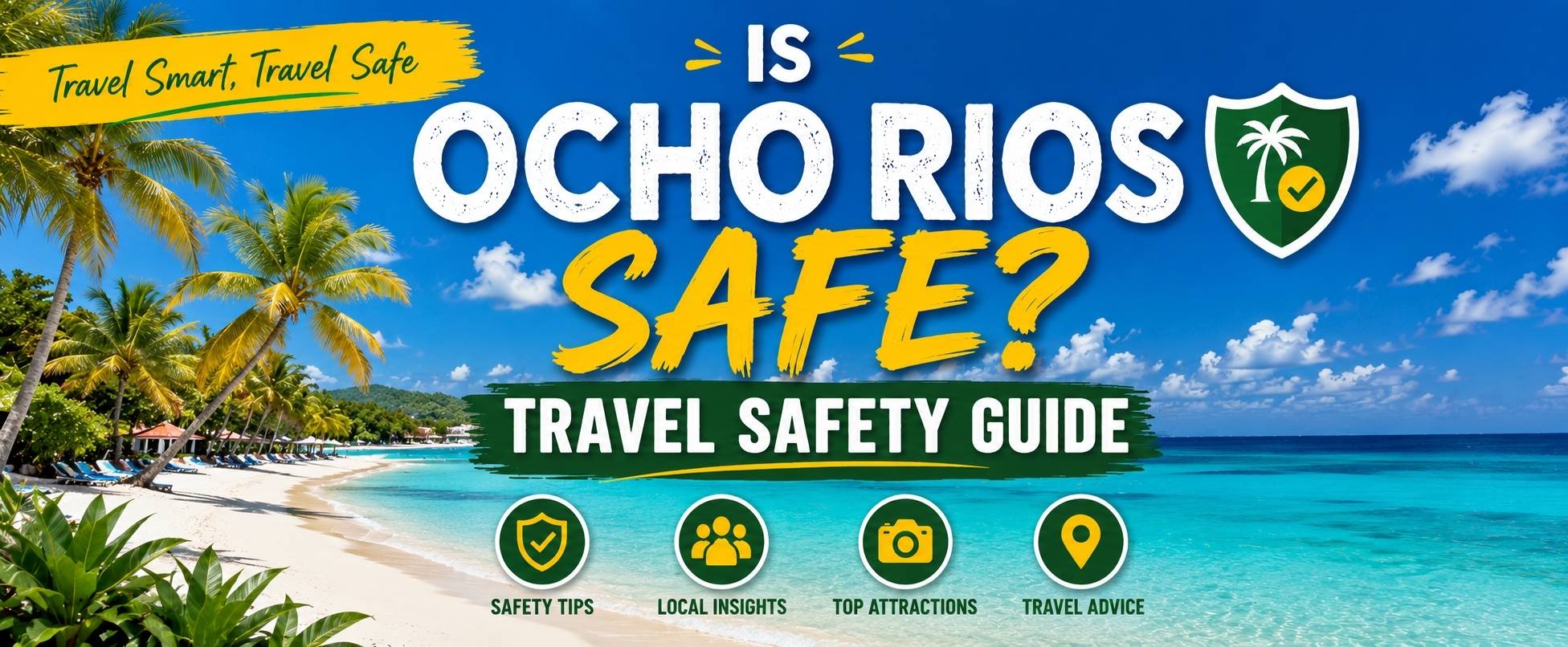Is Ocho Rios safe? Tourists enjoying a safe beach and private transportation in Ocho Rios, Jamaica during a 2026 vacation.