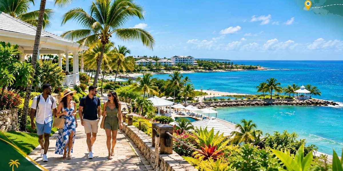 Safest areas in Runaway Bay Jamaica with a well-maintained resort and peaceful coastal surroundings.